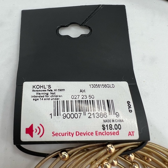 Gold Studs with Stretchy Spring Coil Bracelet - Picture 3 of 3